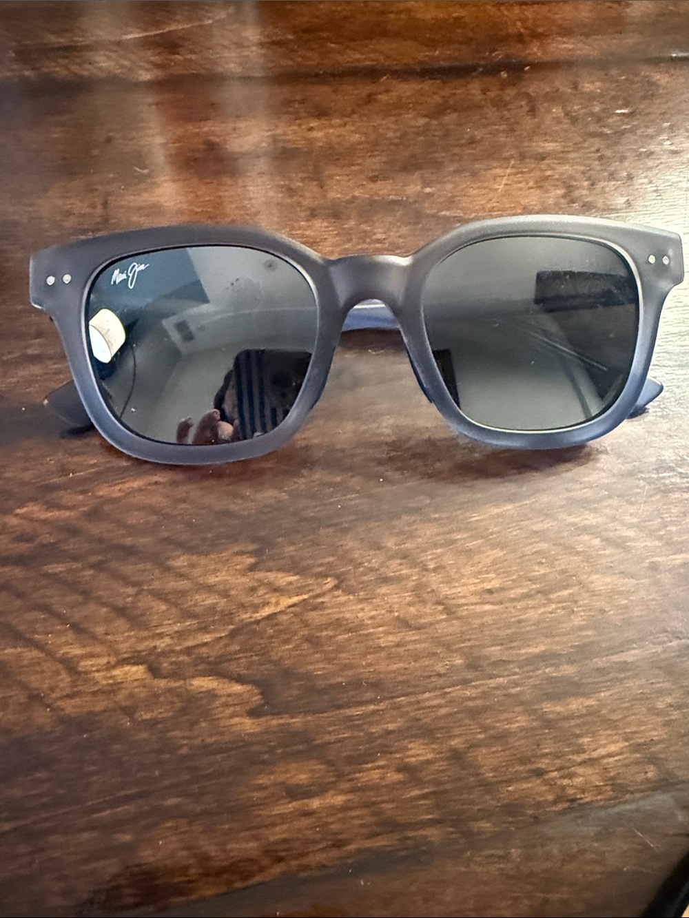 Maui Jim Matte Blue and Grey Frame Sunglasses with Dark Gray Lenses